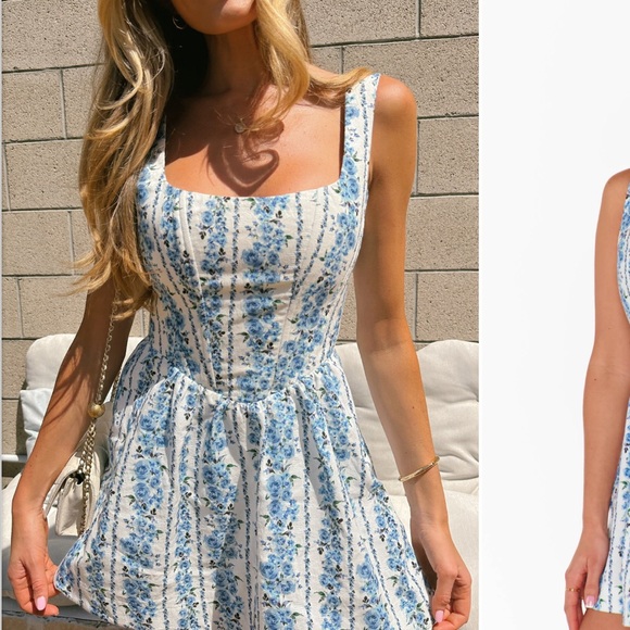 Show me your mumu Nina Skort Dress ~ Blue Bliss Stripe - Picture 2 of 6